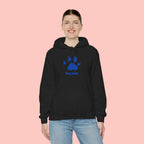 Dog Mom Paw Print Hoodie – Cute Pet Lover Sweatshirt, Blue Paw 'DOG MOM' Design