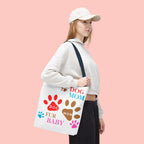 Dog Mom Tote Bag – "Fur Baby" Paw Print AOP Tote