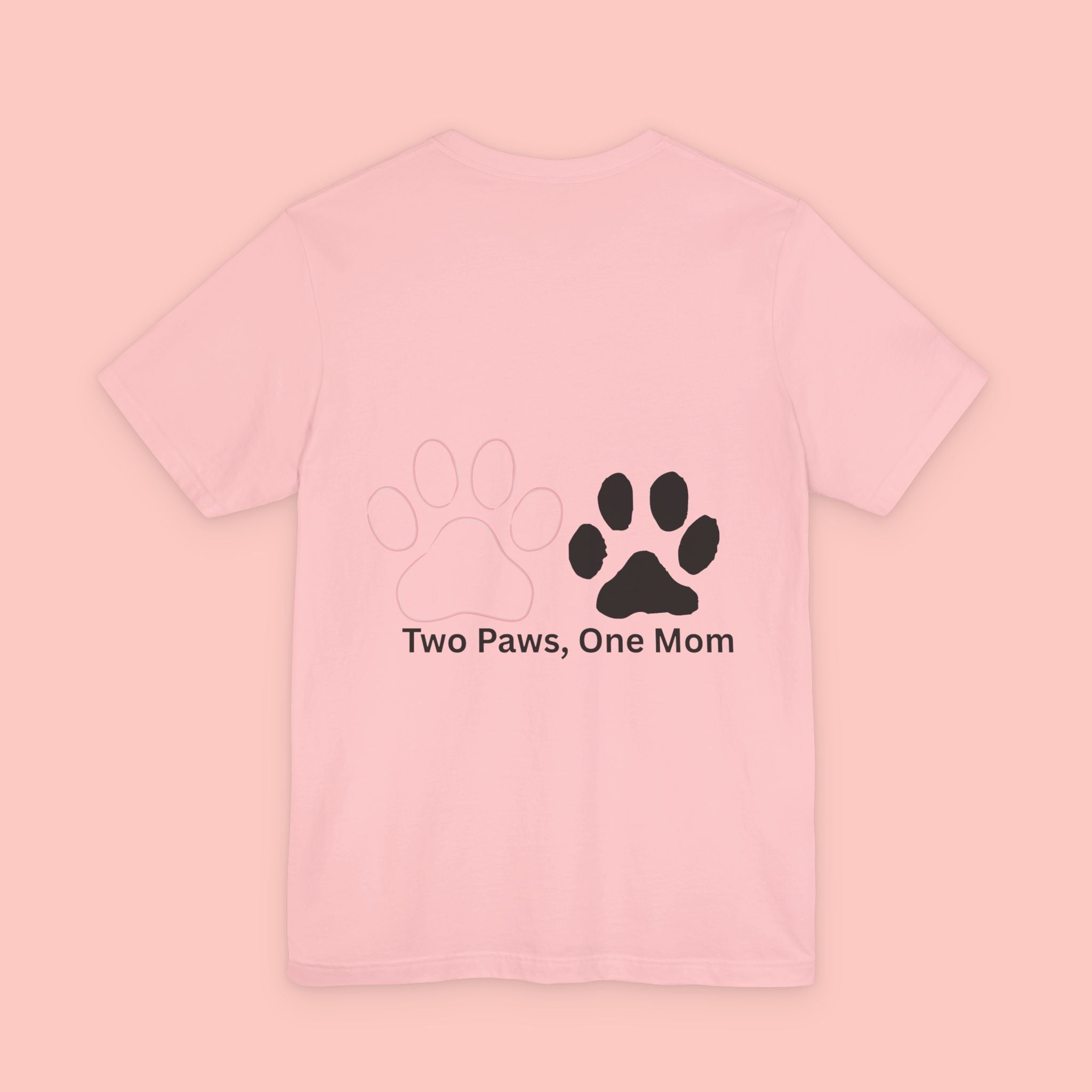 T-Shirt — “Two Paws, One Mom” Paw Print Mom Tee