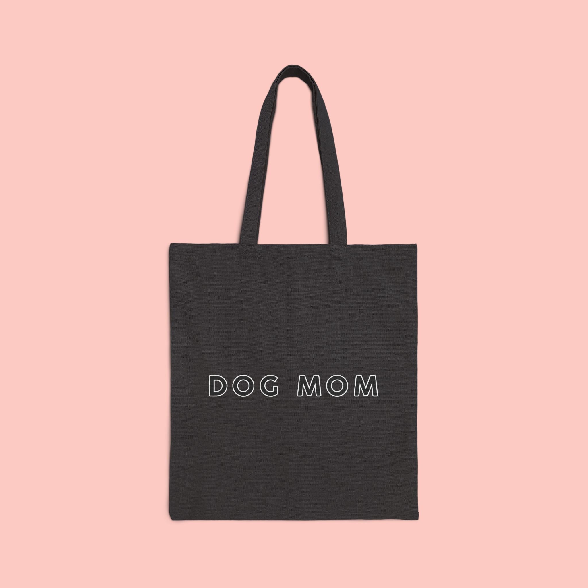 Dog Mom Canvas Tote Bag — Minimalist Cotton Reusable Market Bag