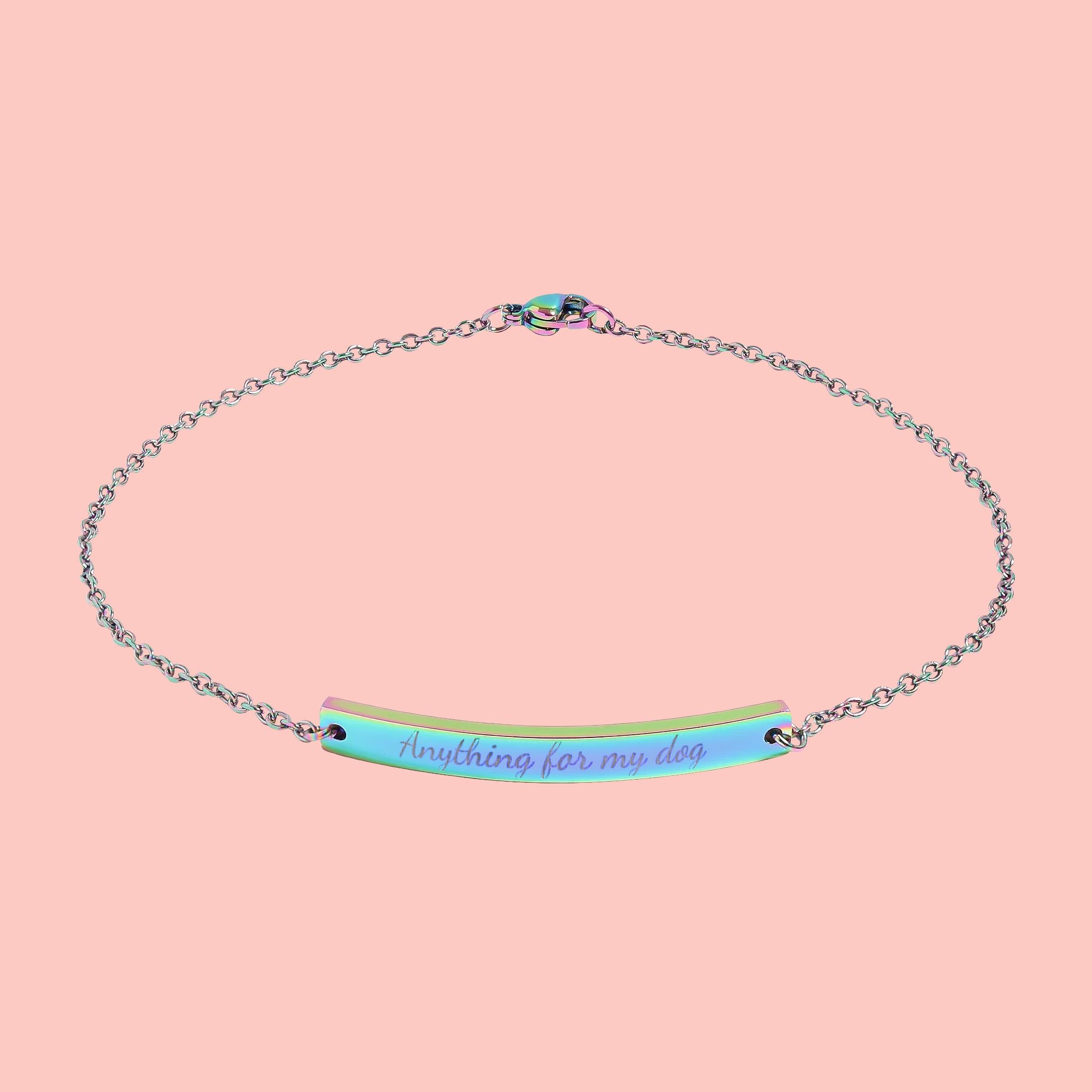 Engravable Curved Bar Anklet — Personalized Minimalist Anklet