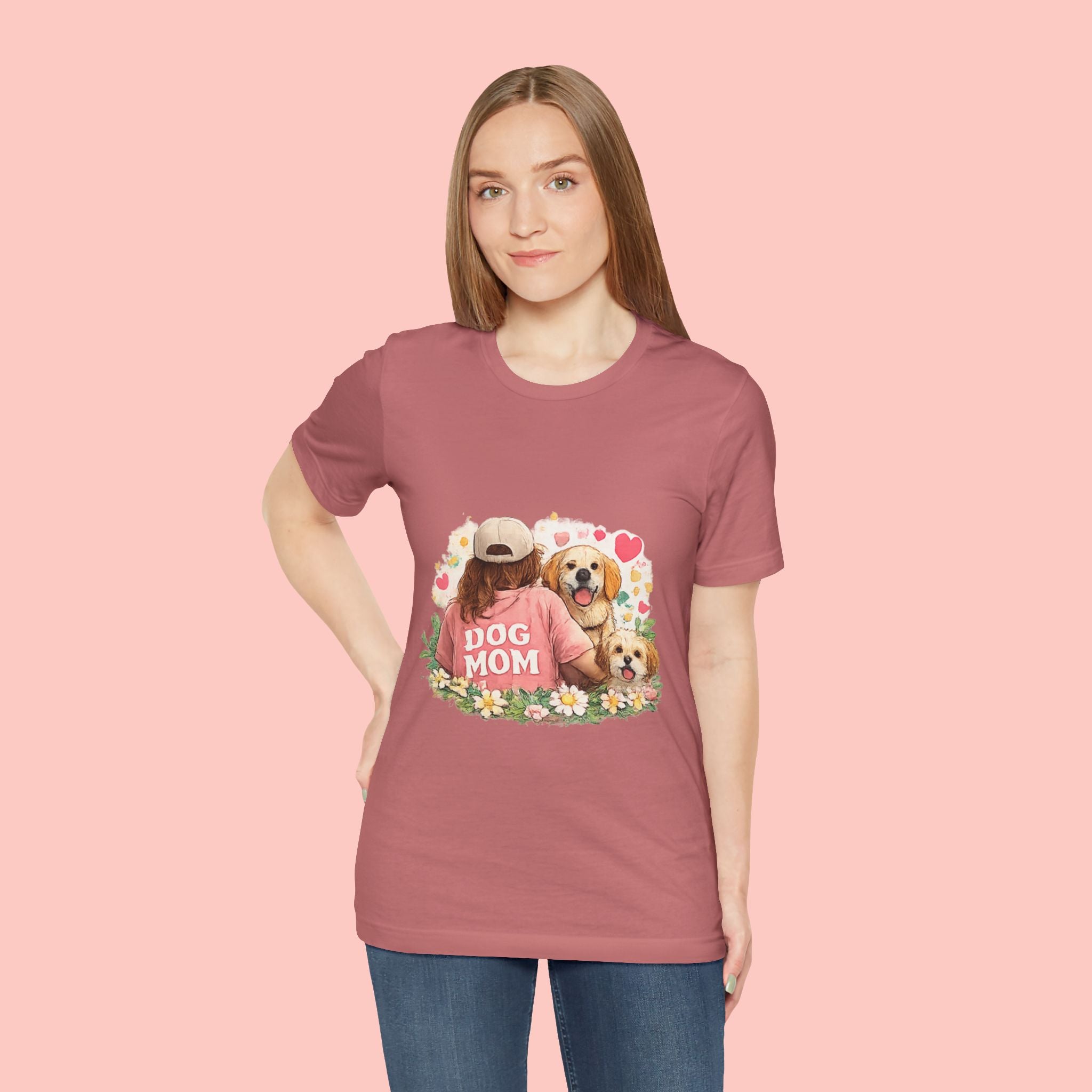 Dog Mom T-Shirt — Cute Floral Puppy Tee for Dog Lovers