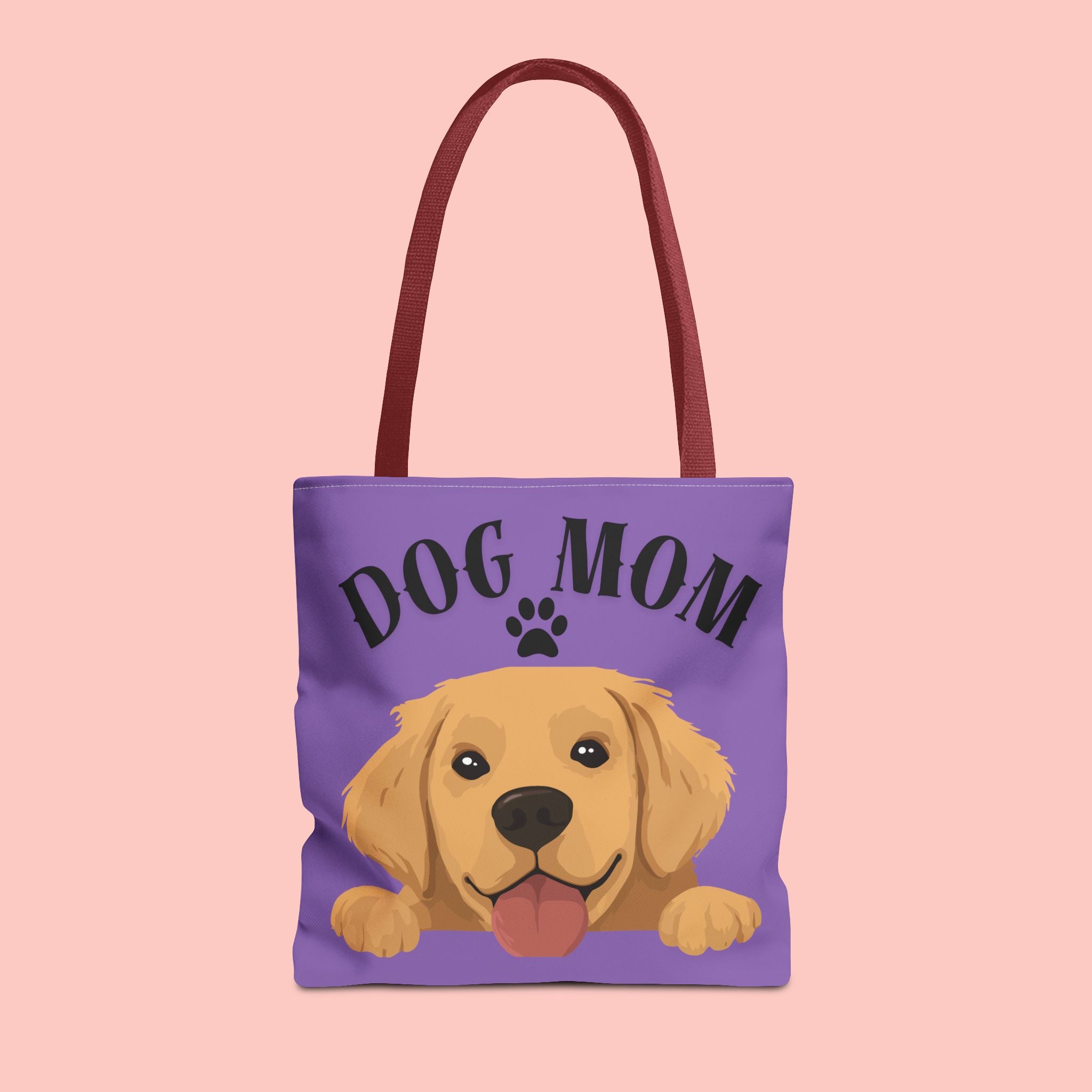Dog Mom Tote Bag — Cute Golden Retriever Paw Print All-Over-Print Tote