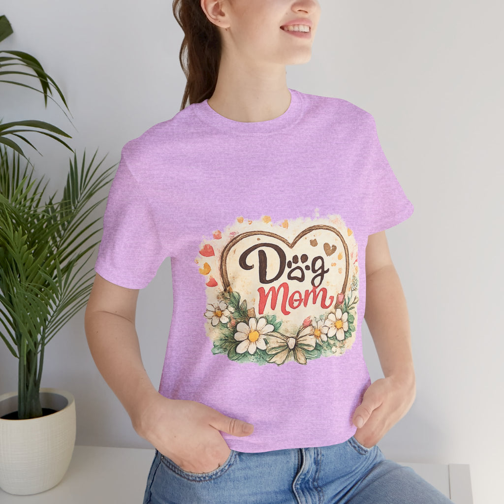 Dog Mom T-Shirt – Floral Paw Heart Graphic Tee
