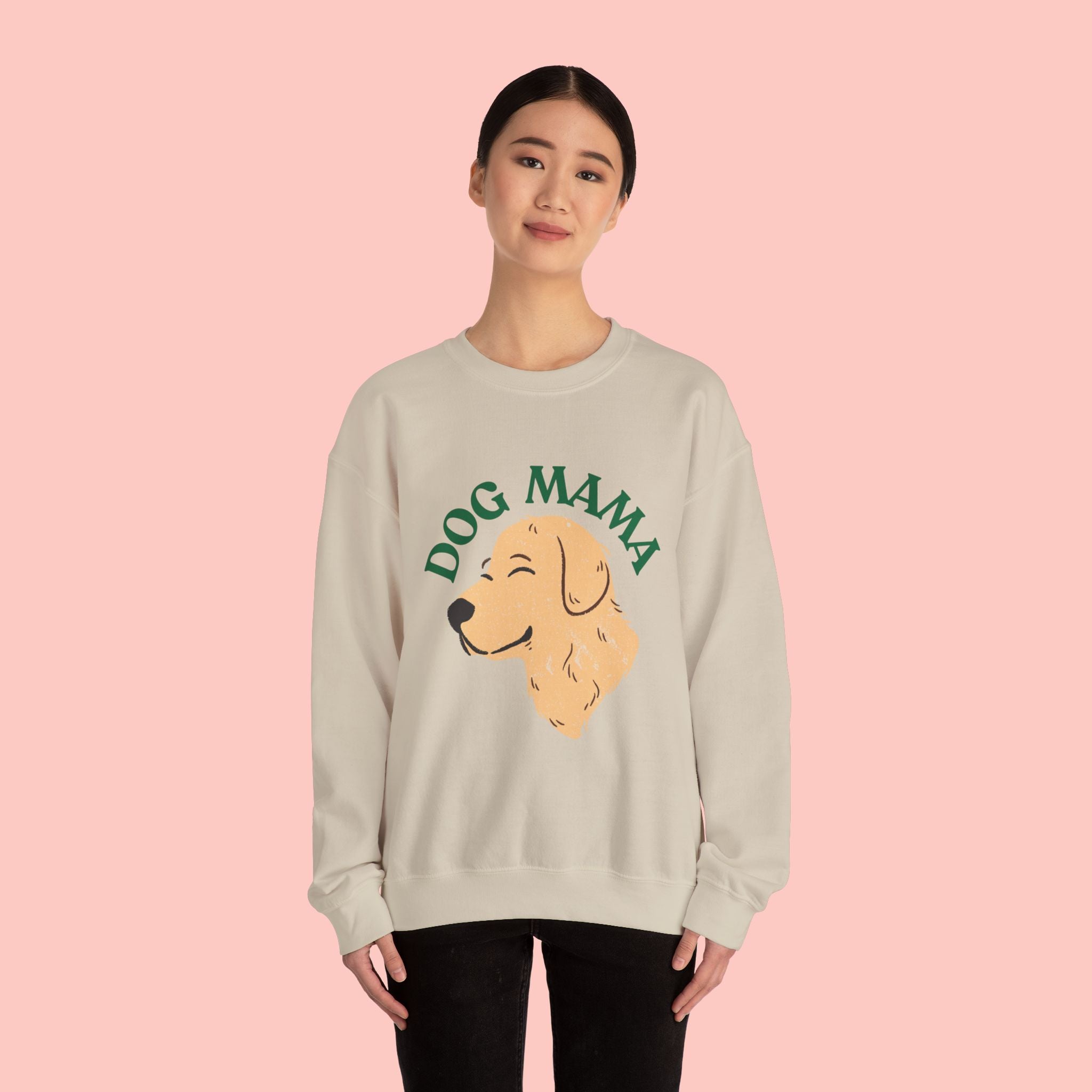 Dog Mama Crewneck Sweatshirt – Cute Golden Retriever Design