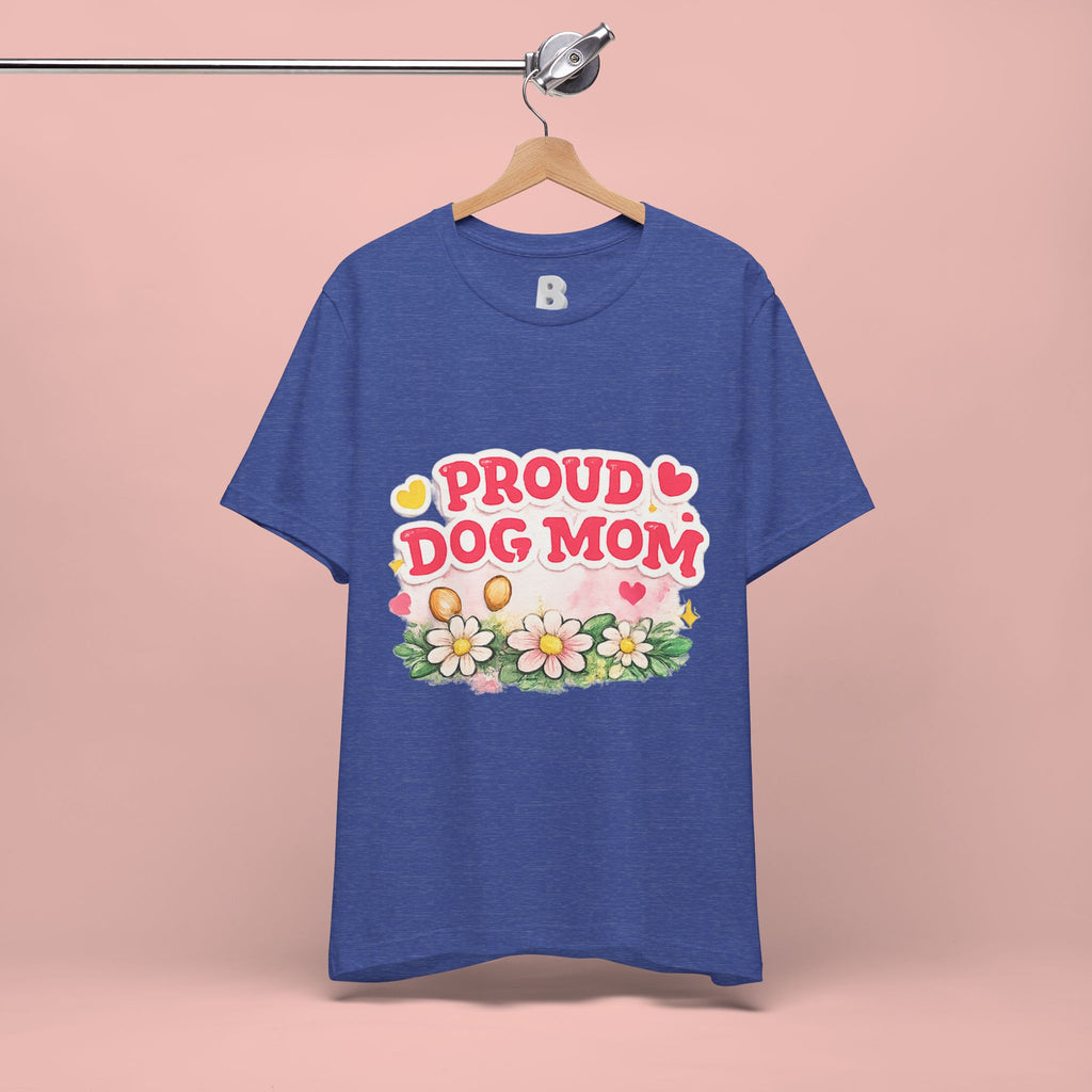 Proud Dog Mom Tee – Floral Retro Heart Design