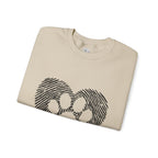 Fingerprint Heart Crewneck Sweatshirt — Panda Paw Love Graphic