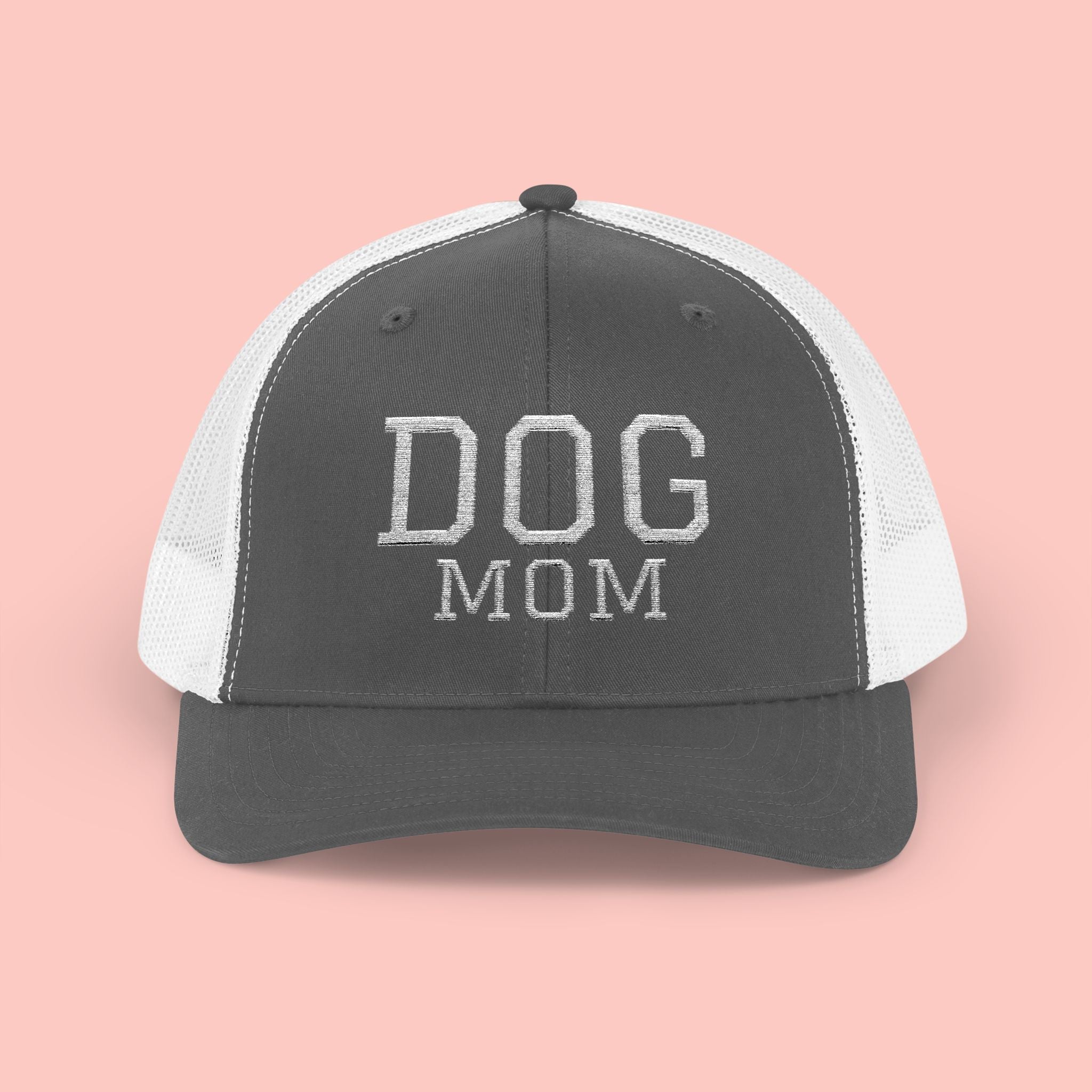 Dog Mom Trucker Cap — Rhinestone Lettering Snapback Hat
