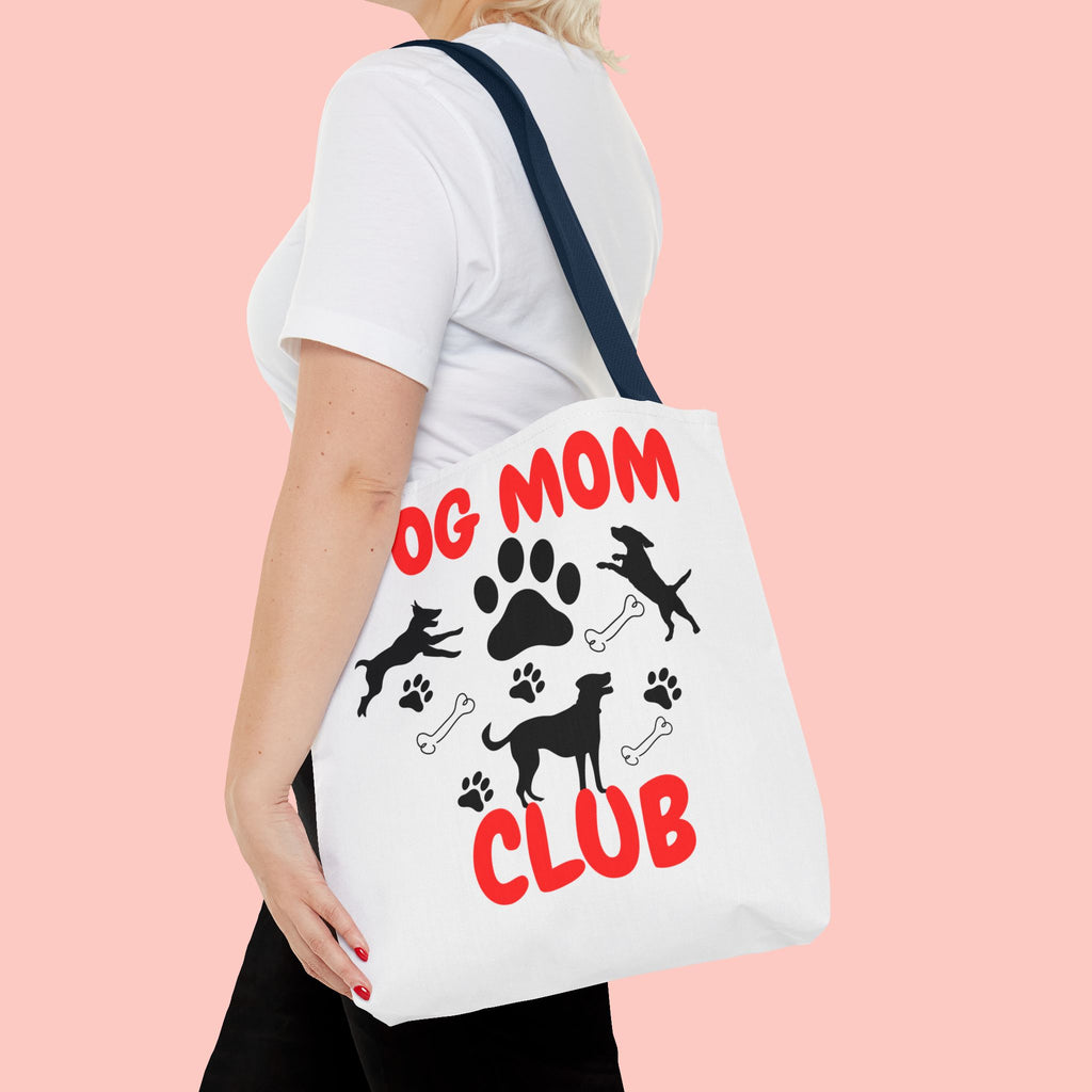 Dog Mom Club Tote Bag – Cute Paw Print Canvas Tote for Dog Lovers