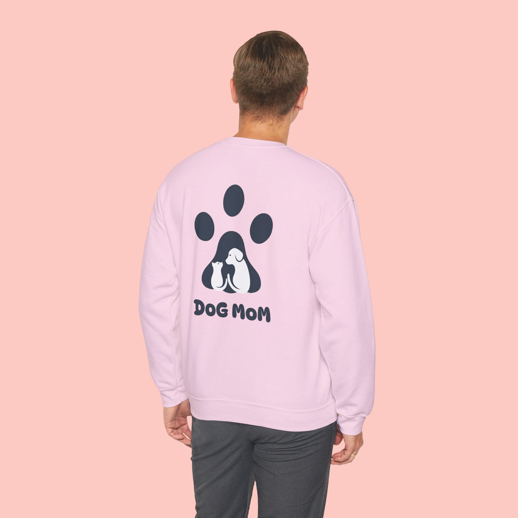 Dog Mom Crewneck Sweatshirt — Paw Print Graphic Cozy Pullover