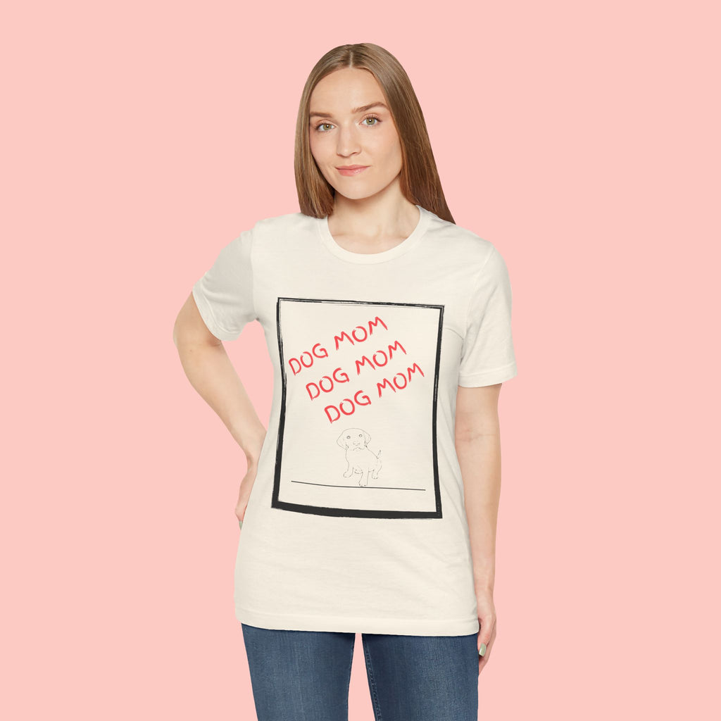Dog Mom Graphic Tee — 'Dog Mom Dog Mom Dog Mom' Casual Pet Lover T-Shirt