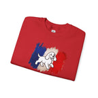 Crewneck Sweatshirt - "Love Your Dog Like Me" French Flag Puppy Graphic
