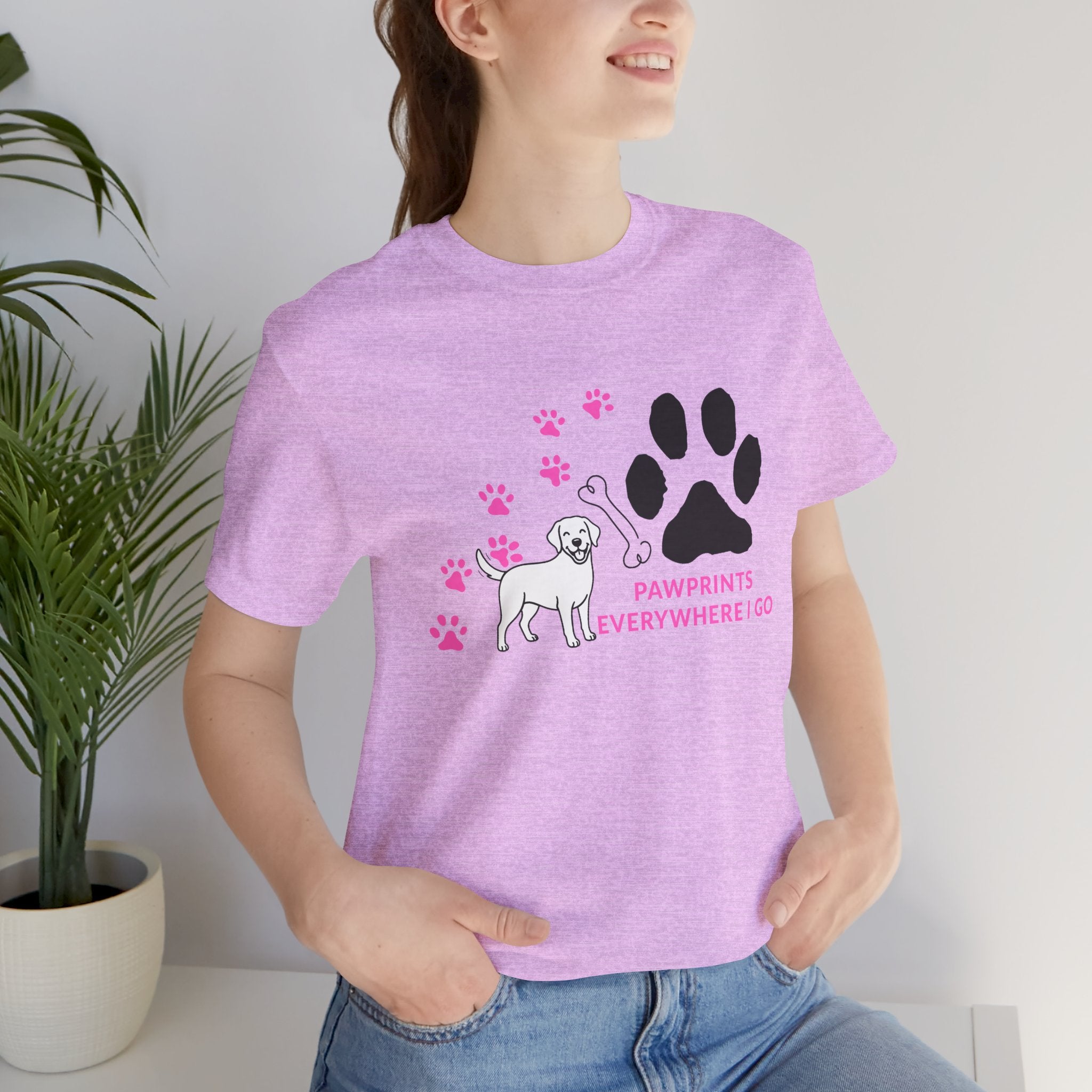 Dog Pawprint T-Shirt — "Pawprints Everywhere I Go" Cute Pet Lover Tee