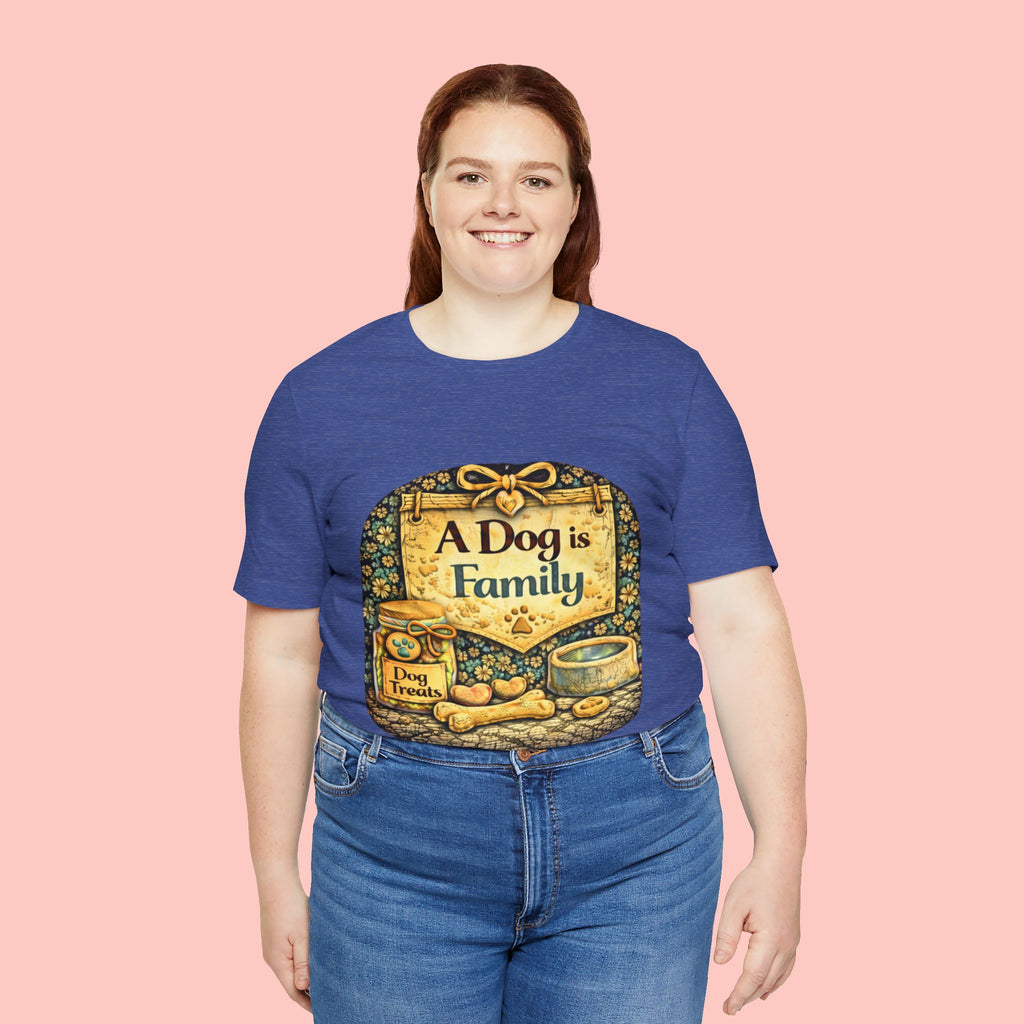 A Dog Is Family T-Shirt - Vintage Pet Lover Tee