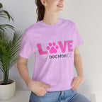 Love Dog Mom T-Shirt — Pink Paw Graphic Tee