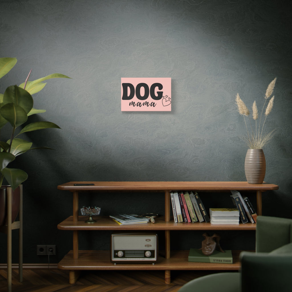 Dog Mama Pink Canvas Wall Art — Heart Pet Mom Decor