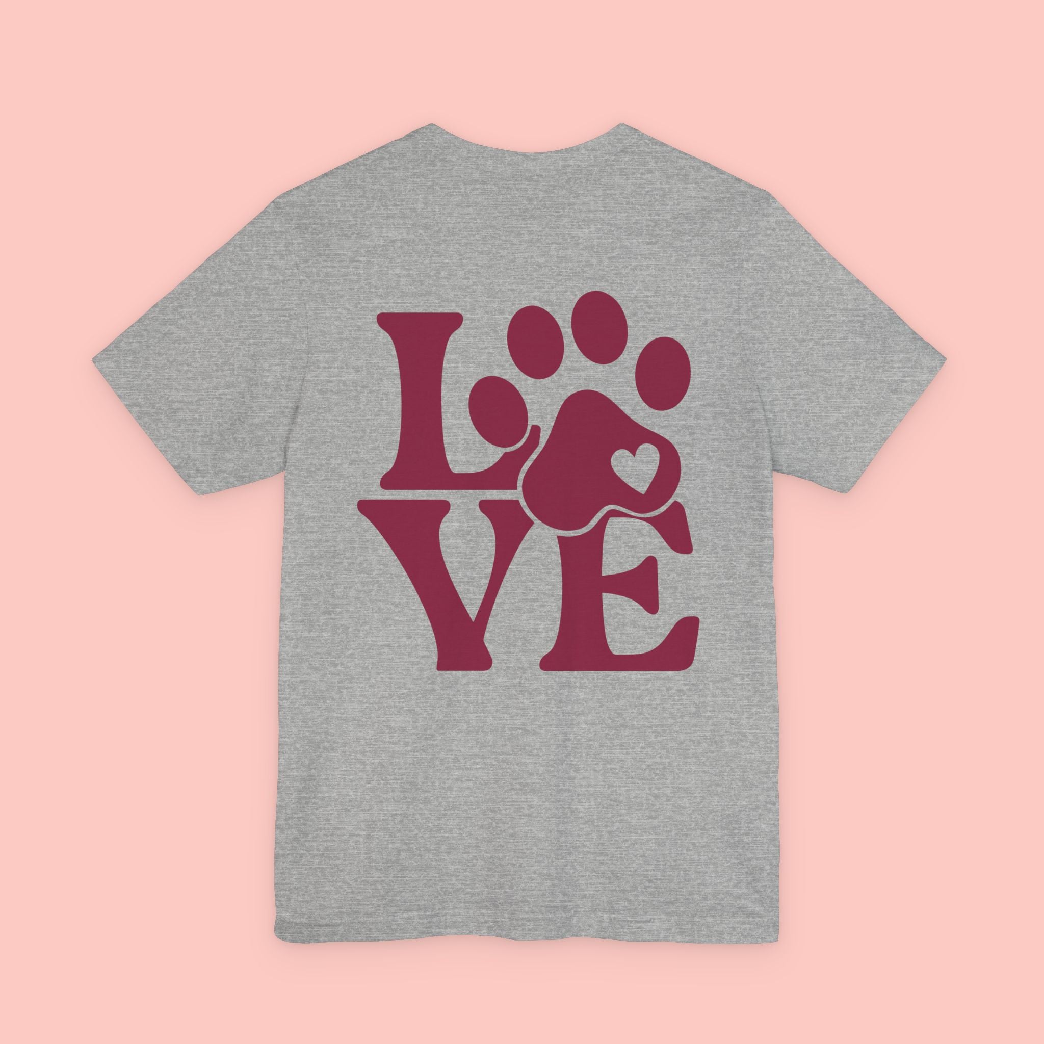 Dog Paw "LOVE" Tee - Pet Lover Graphic T-Shirt