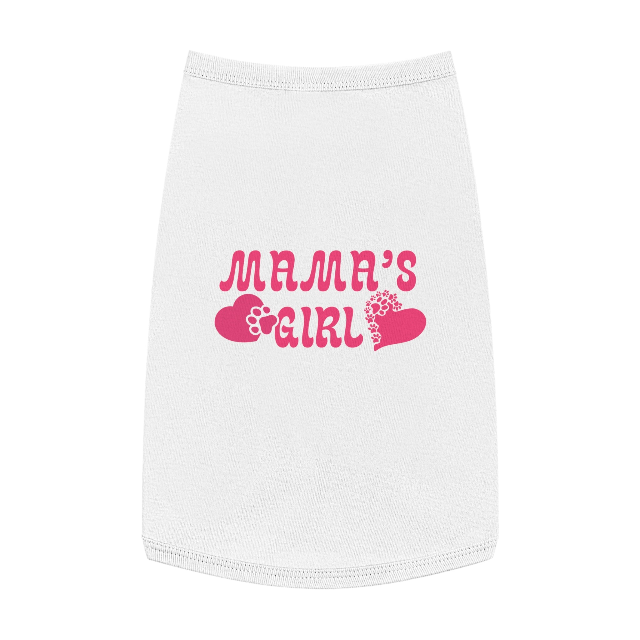Mama's Girl Pet Tank Top — Pink Heart & Paw Dog Shirt