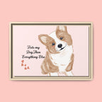 Framed Canvas Print — "First My Dog, Then Everything Else" Corgi Wall Art