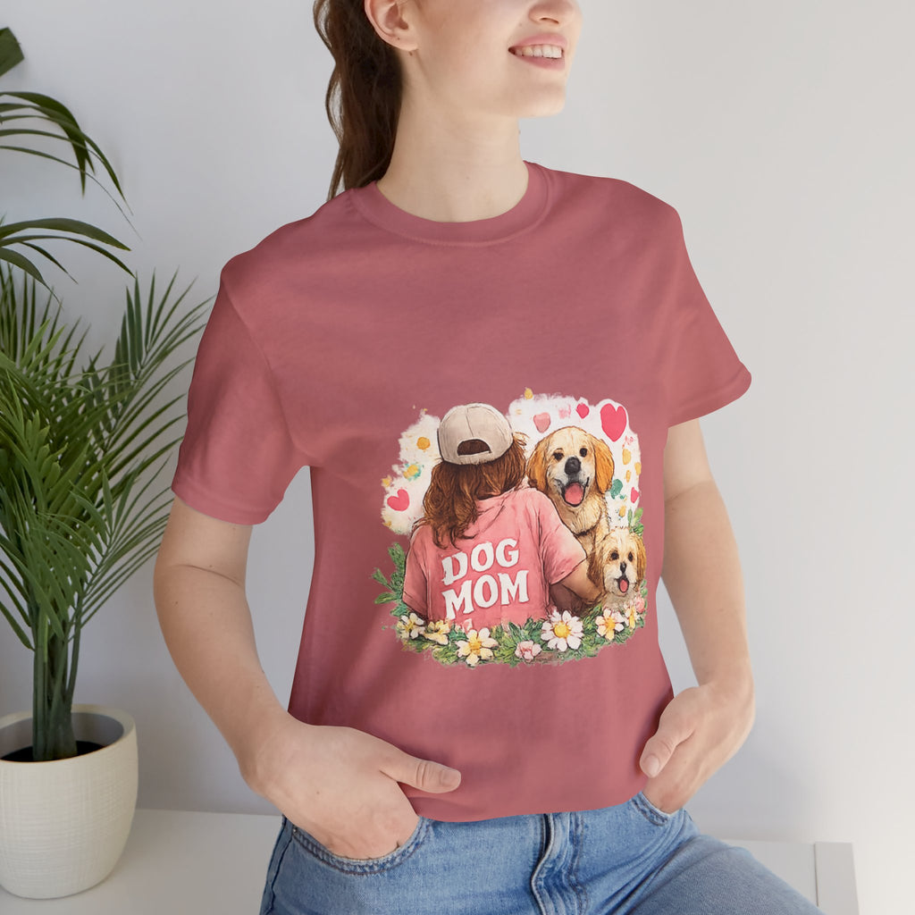 Dog Mom T-Shirt — Cute Floral Puppy Tee for Dog Lovers