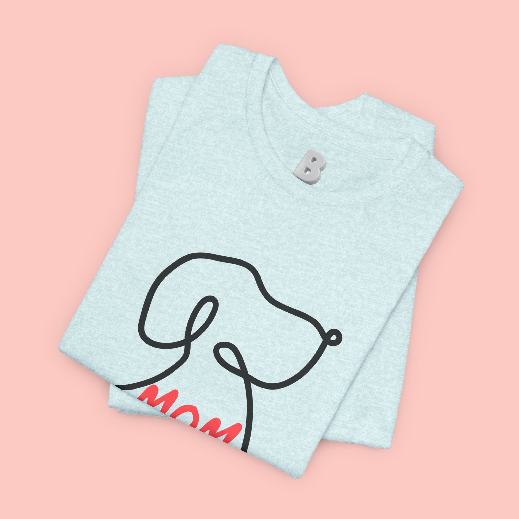 Mom Dog T-Shirt — Minimal Line Art Puppy Tee for Dog Moms, Mother's Day Gift