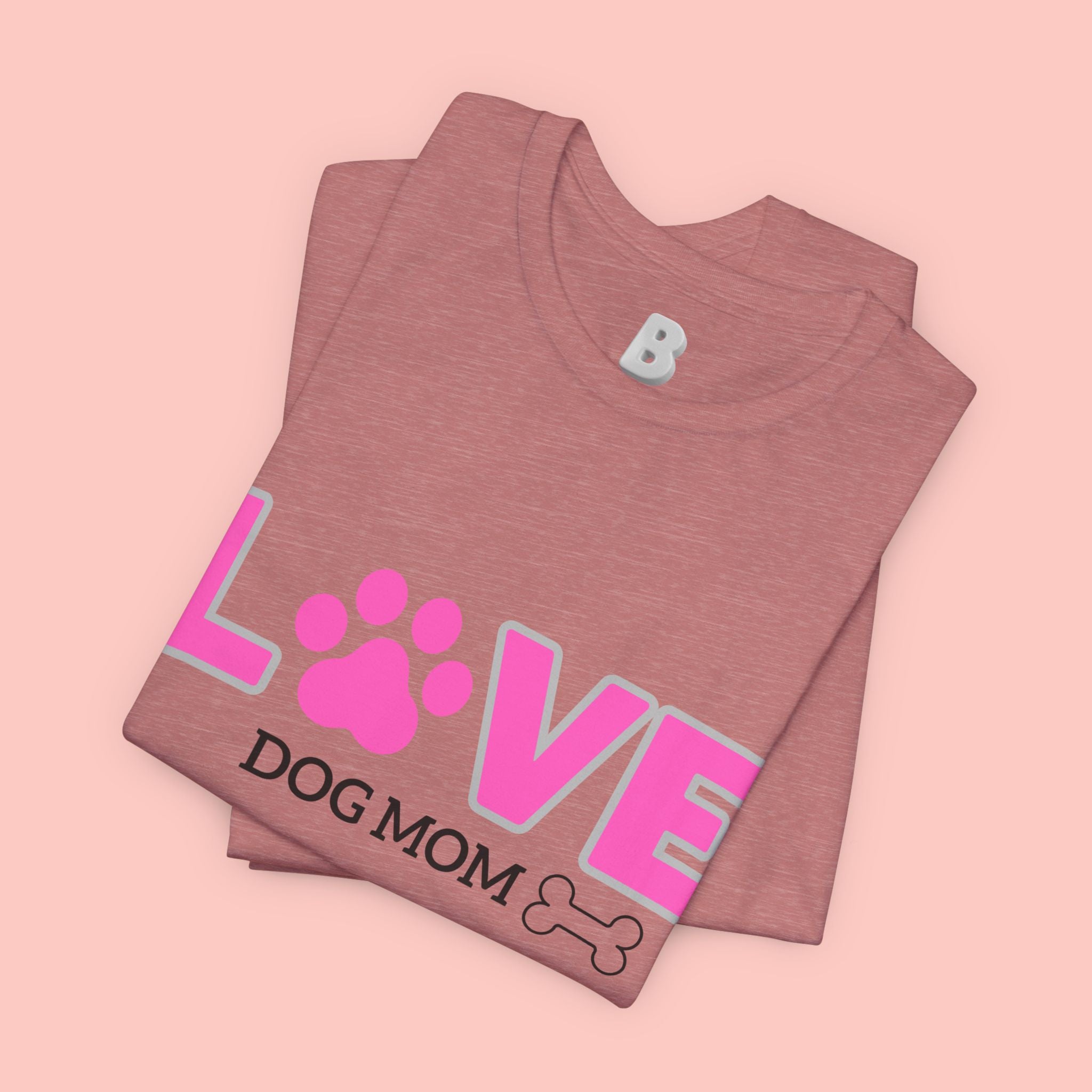 Love Dog Mom T-Shirt — Pink Paw Graphic Tee