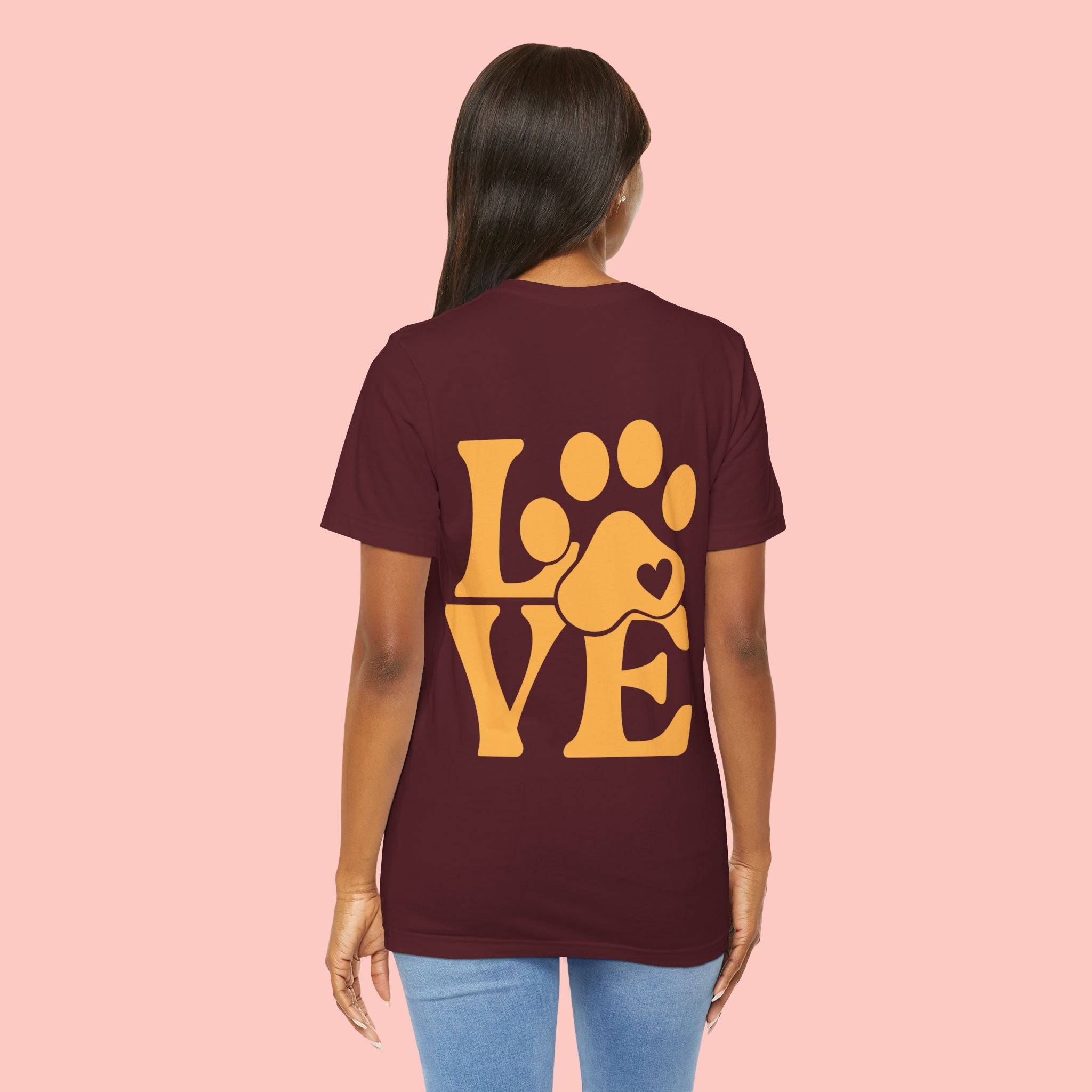 Love Paw Graphic Tee — Pet Lover T‑Shirt (LOVE with Paw Print)