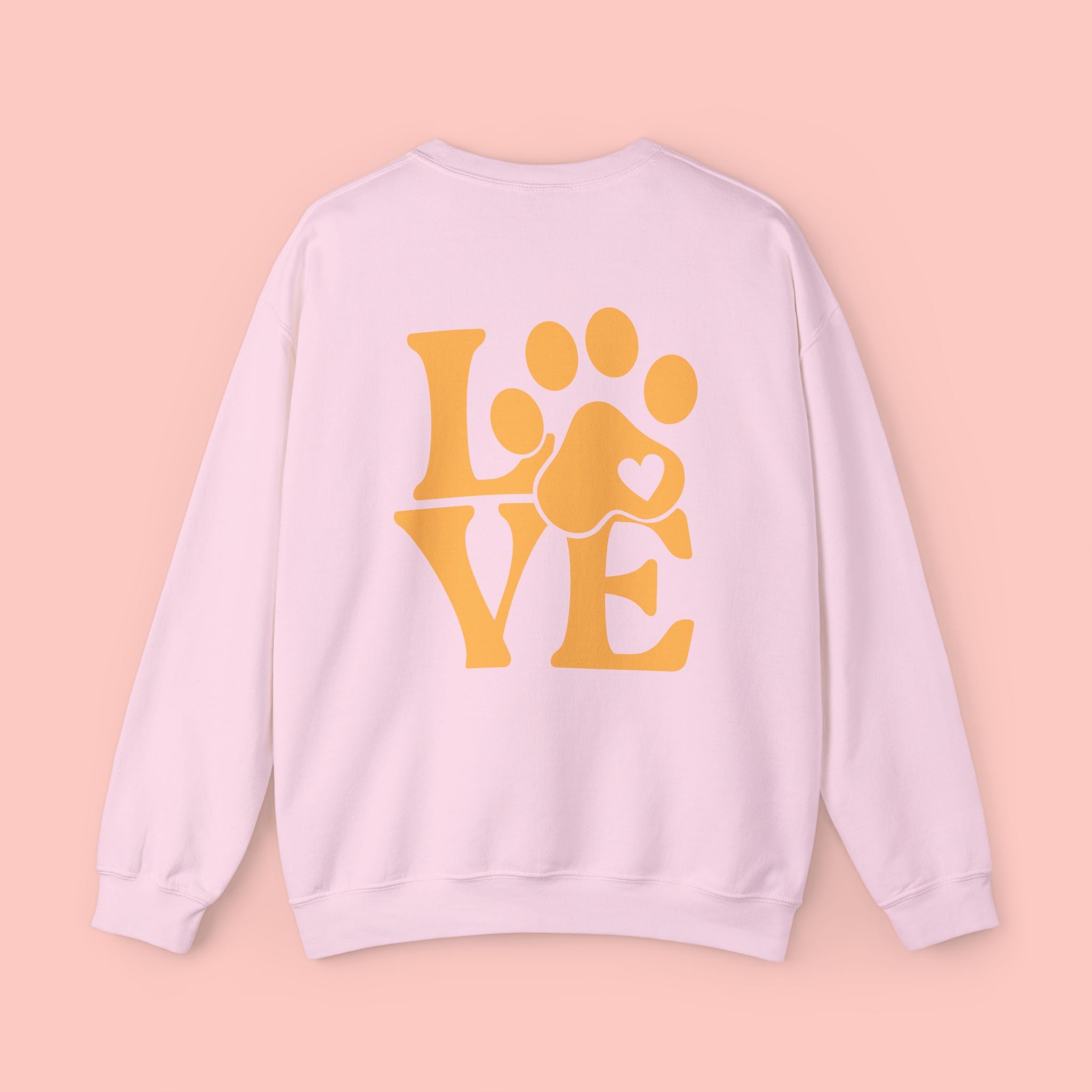 Crewneck Sweatshirt - 'LOVE' Paw Print Graphic | Pet Lover Pullover