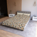 Cat Paw Print Duvet Cover — Cute Cartoon Cats & Paws Microfiber Bedding