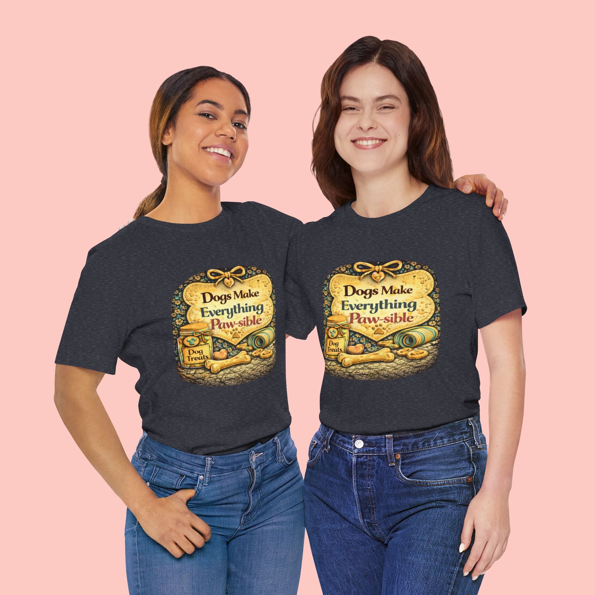 Dog Lover T‑Shirt – "Dogs Make Everything Paw‑sible" Vintage Pet Rescue Tee