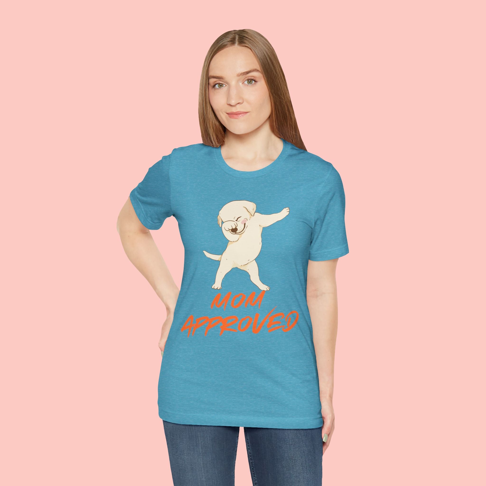 Mom Approved Tee — Dab Dog Graphic T‑Shirt