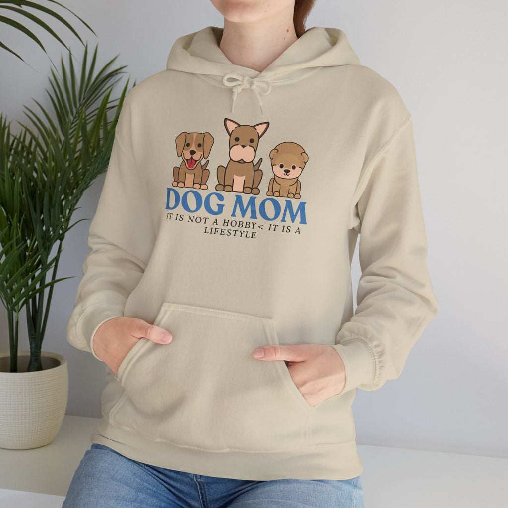 Dog Mom Hoodie — Cute Puppy Trio 'Dog Mom' Graphic Sweatshirt