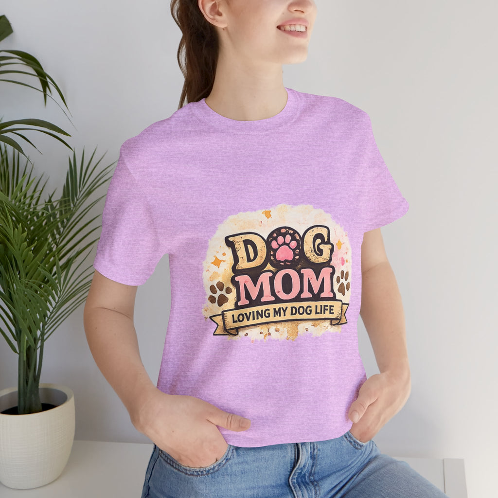 Dog Mom T-Shirt – "Loving My Dog Life" Cute Paw Print Tee for Pet Moms