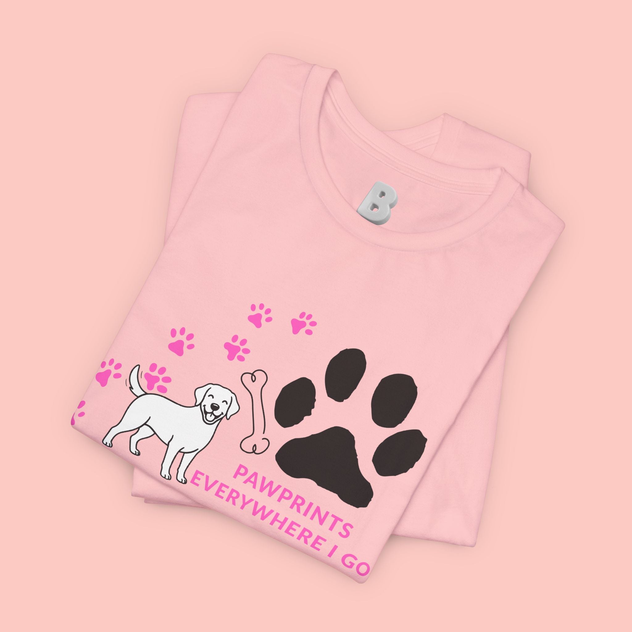Dog Pawprint T-Shirt — "Pawprints Everywhere I Go" Cute Pet Lover Tee