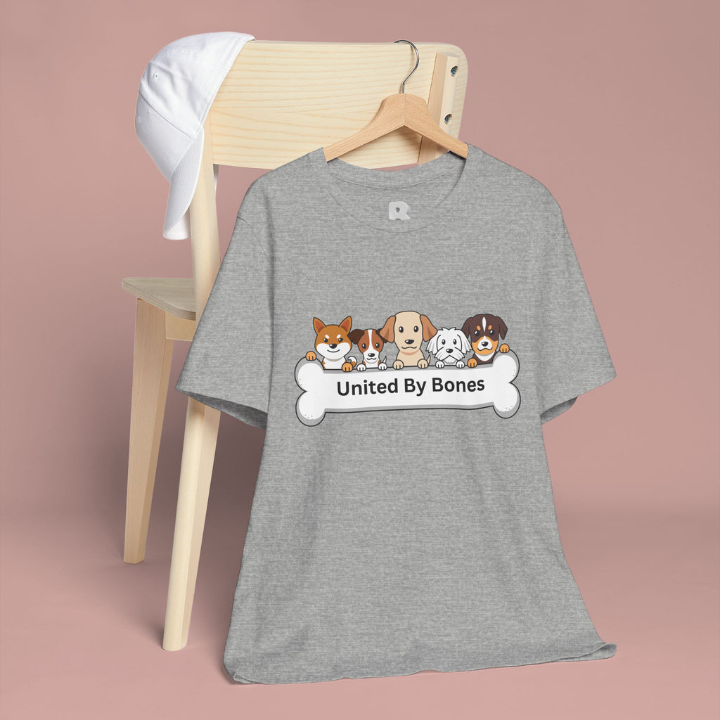 Dog Lover T‑Shirt — "United By Bones" Cute Cartoon Dogs Tee