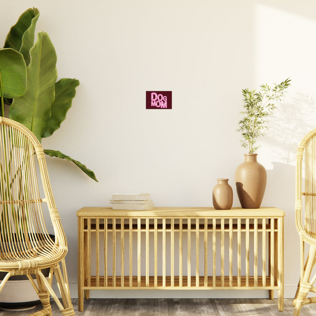 Dog Mom Foam Board Sign — Pink Bold Typography with Bone Accents