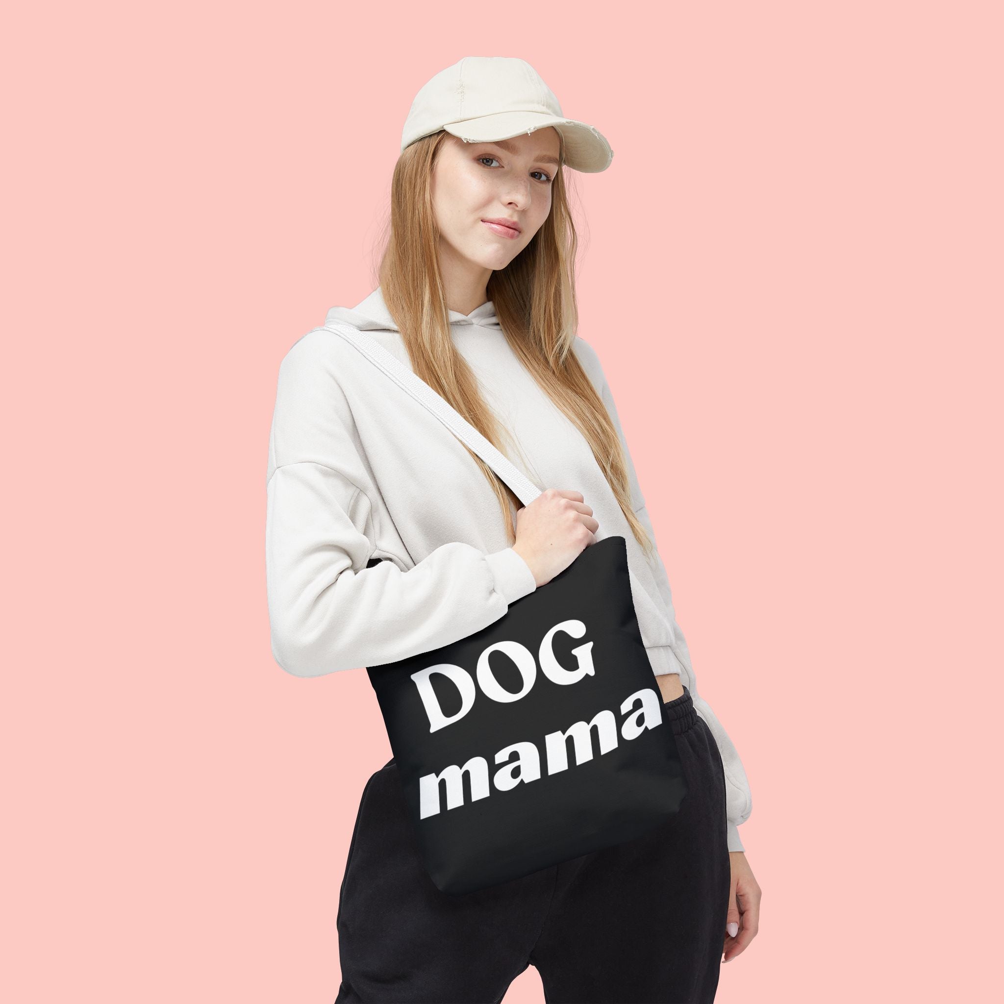 Dog Mama Tote Bag — Black Canvas Pet Lover Tote