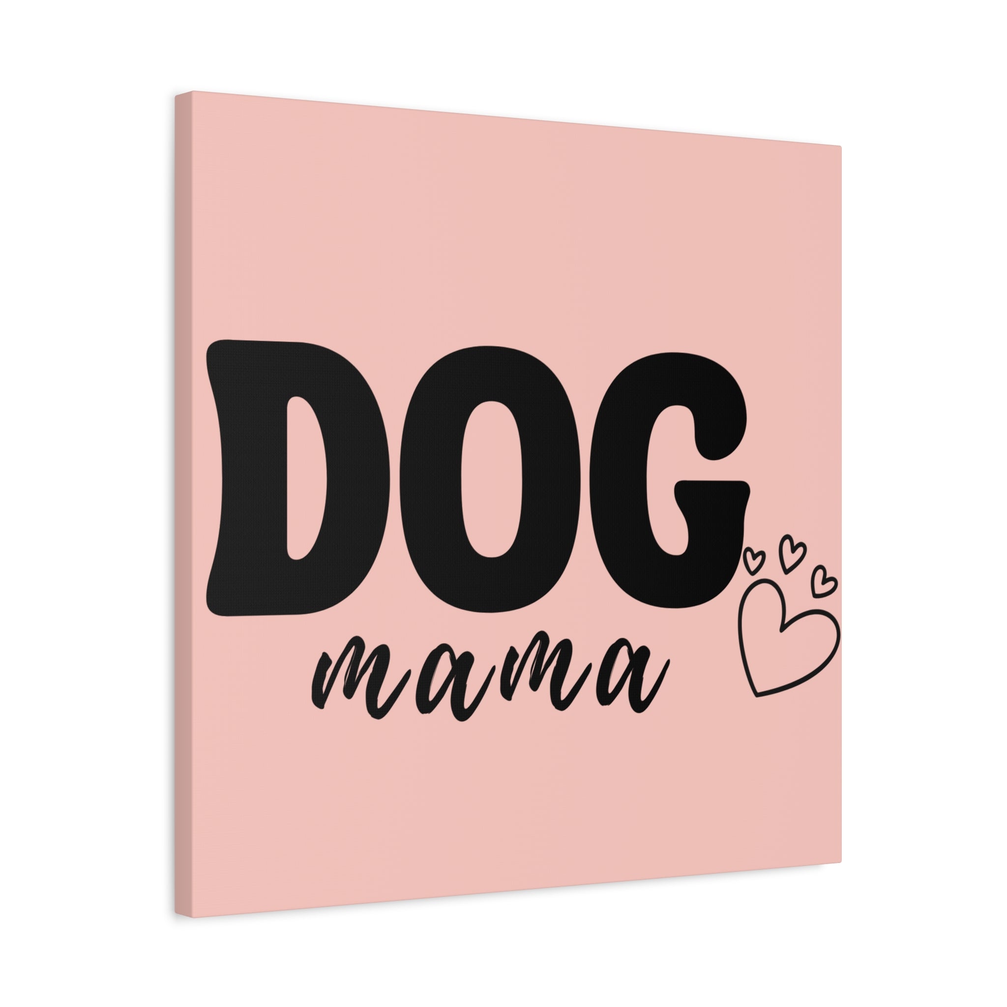 Dog Mama Pink Canvas Wall Art — Heart Pet Mom Decor