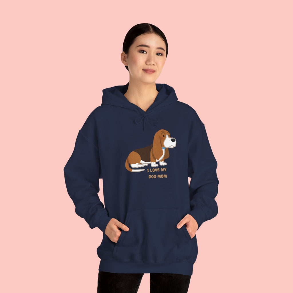 Dog Mom Hoodie — Cute Basset Hound I Love My Dog Mom Sweatshirt