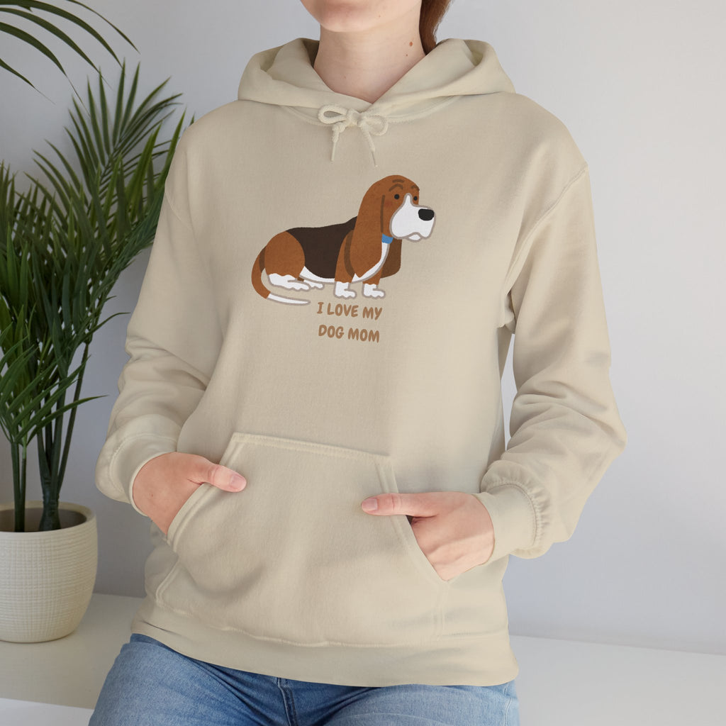 Dog Mom Hoodie — Cute Basset Hound I Love My Dog Mom Sweatshirt