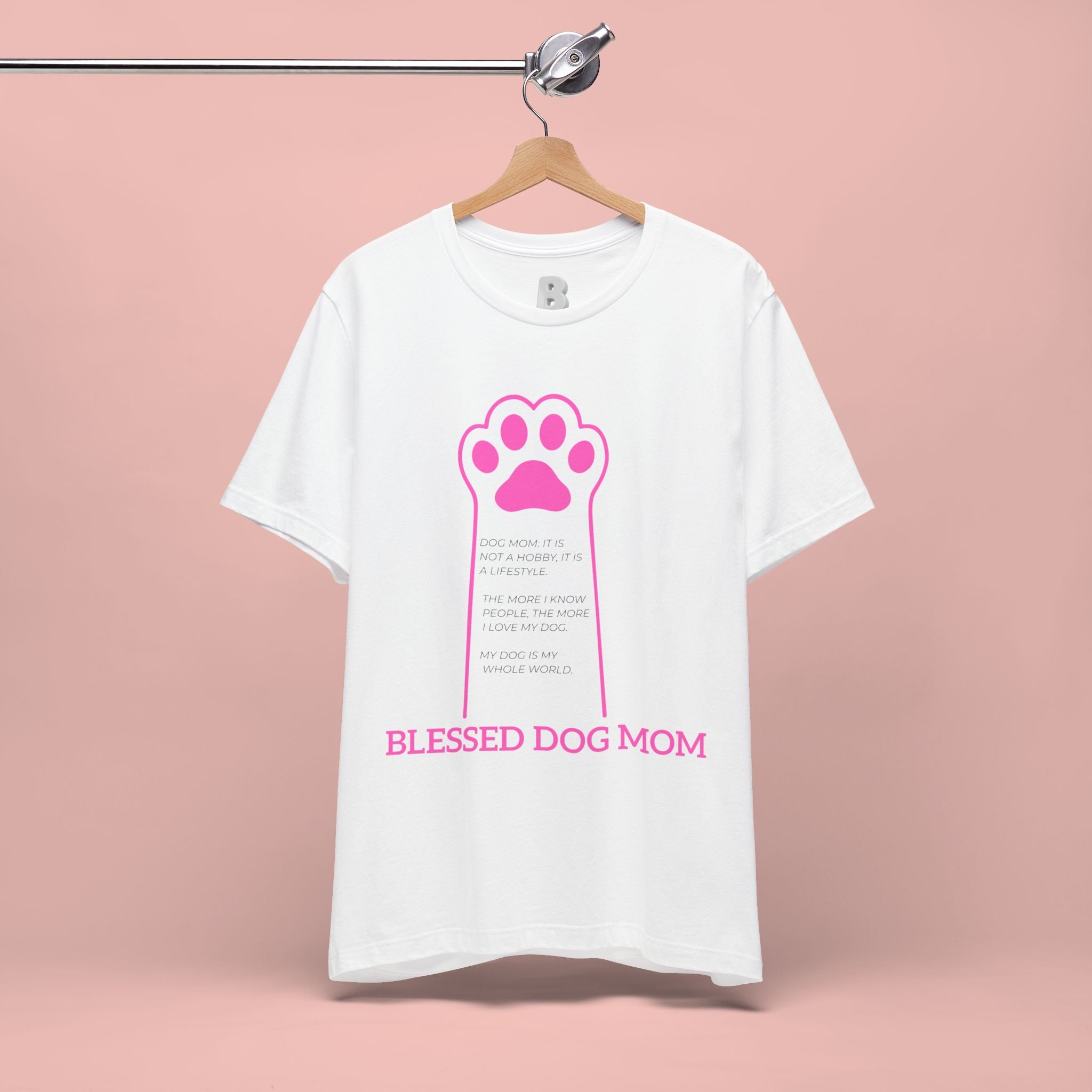 Blessed Dog Mom T-Shirt — Pink Paw Graphic Tee