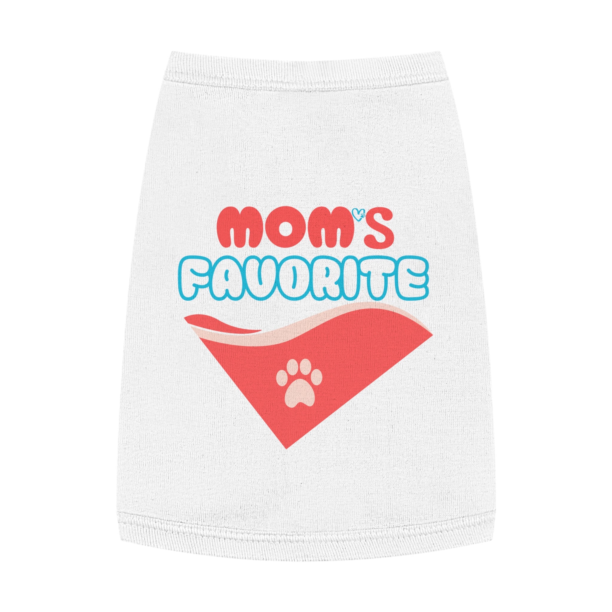 Mom's Favorite Pet Tank Top – Cute Paw Print Bandana Design for Dogs & Cats