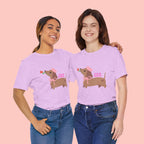 Mommy’s Dachshund Tee – Cute Dog with Rose “For Mom” Shirt
