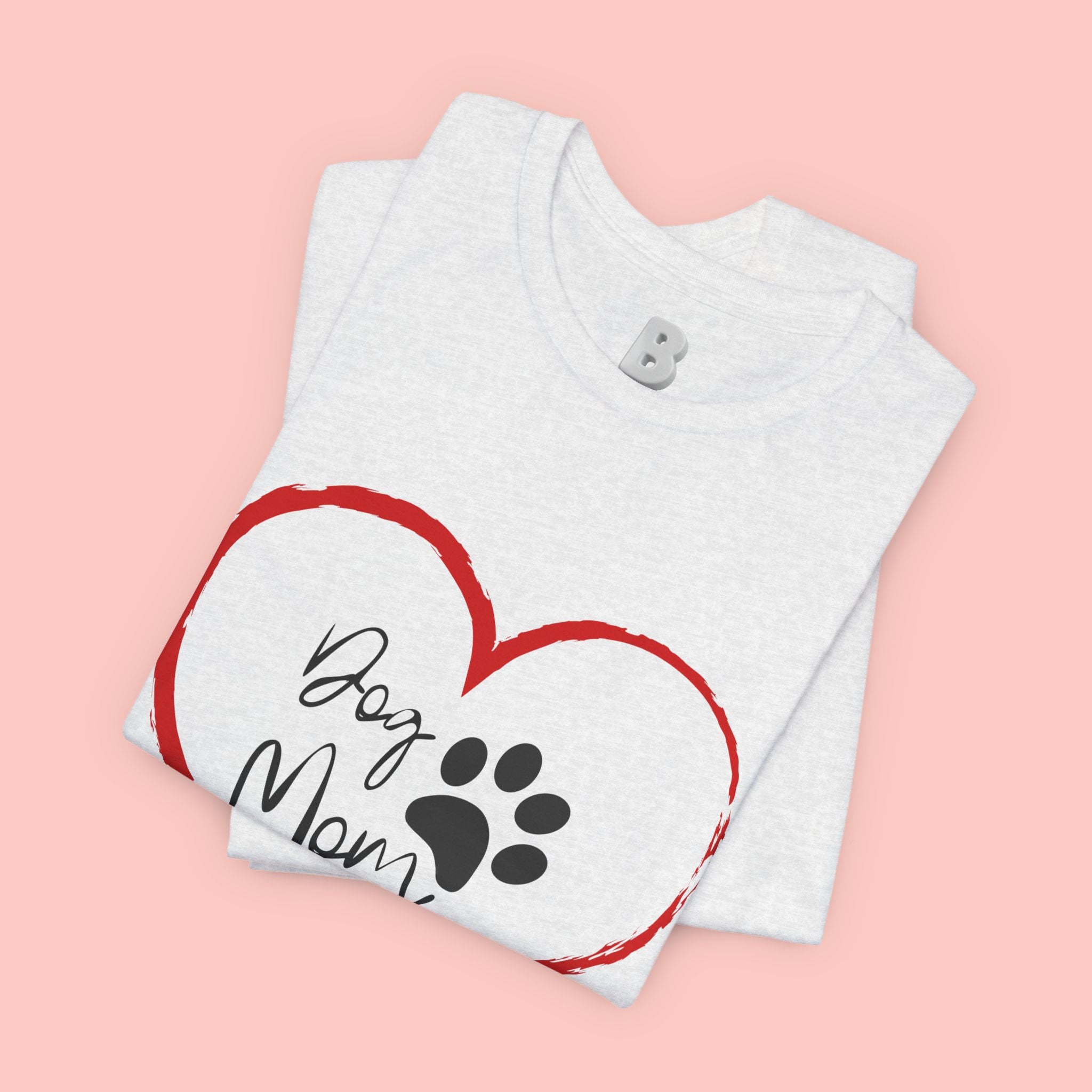 Dog Mom Heart Paw T‑Shirt