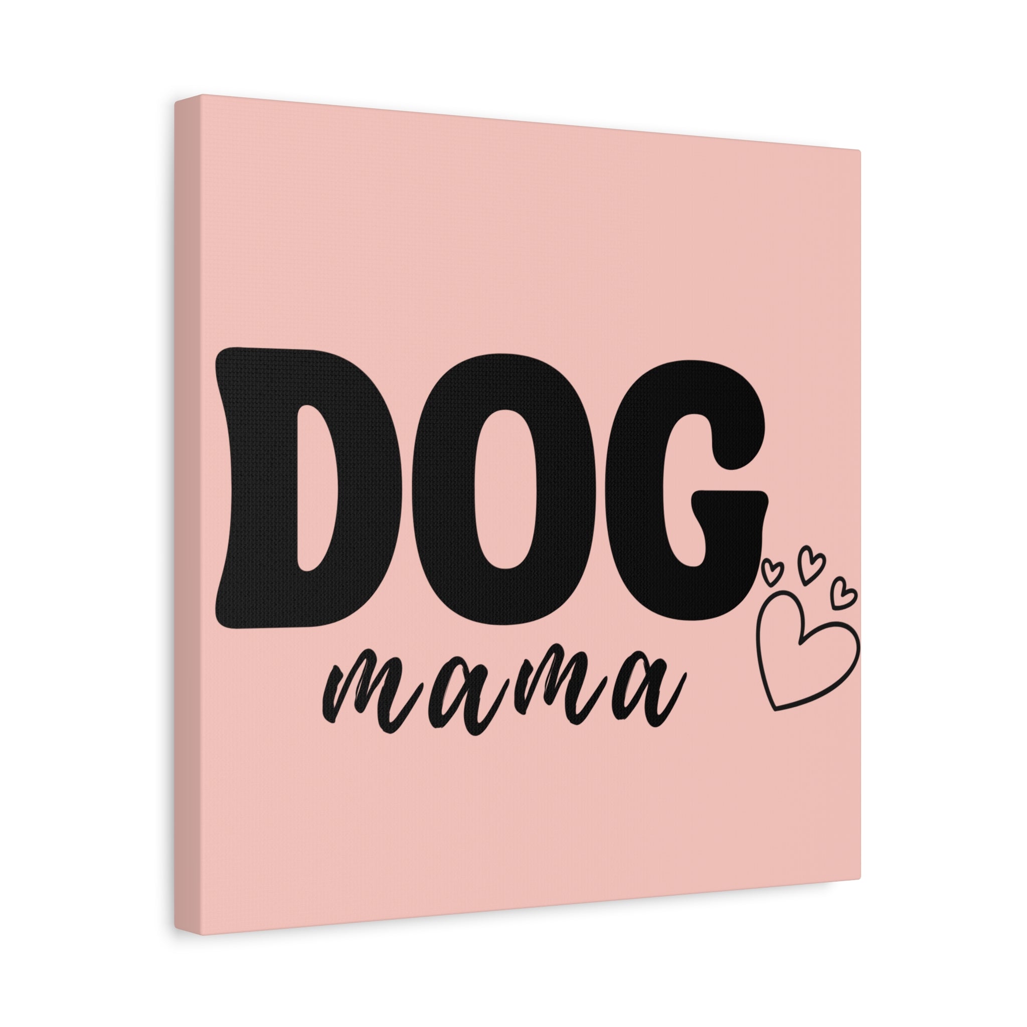 Dog Mama Pink Canvas Wall Art — Heart Pet Mom Decor