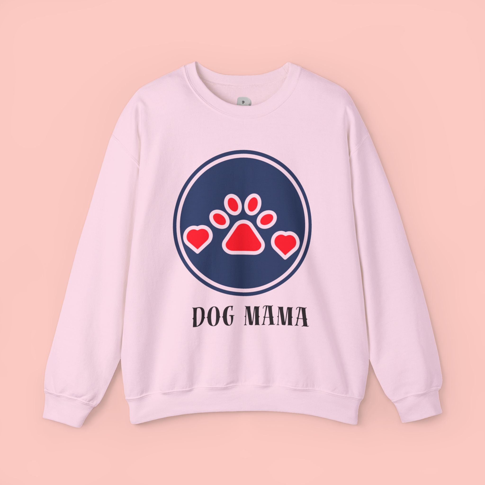 Dog Mama Crewneck Sweatshirt — Cute Paw Print Graphic for Dog Lovers