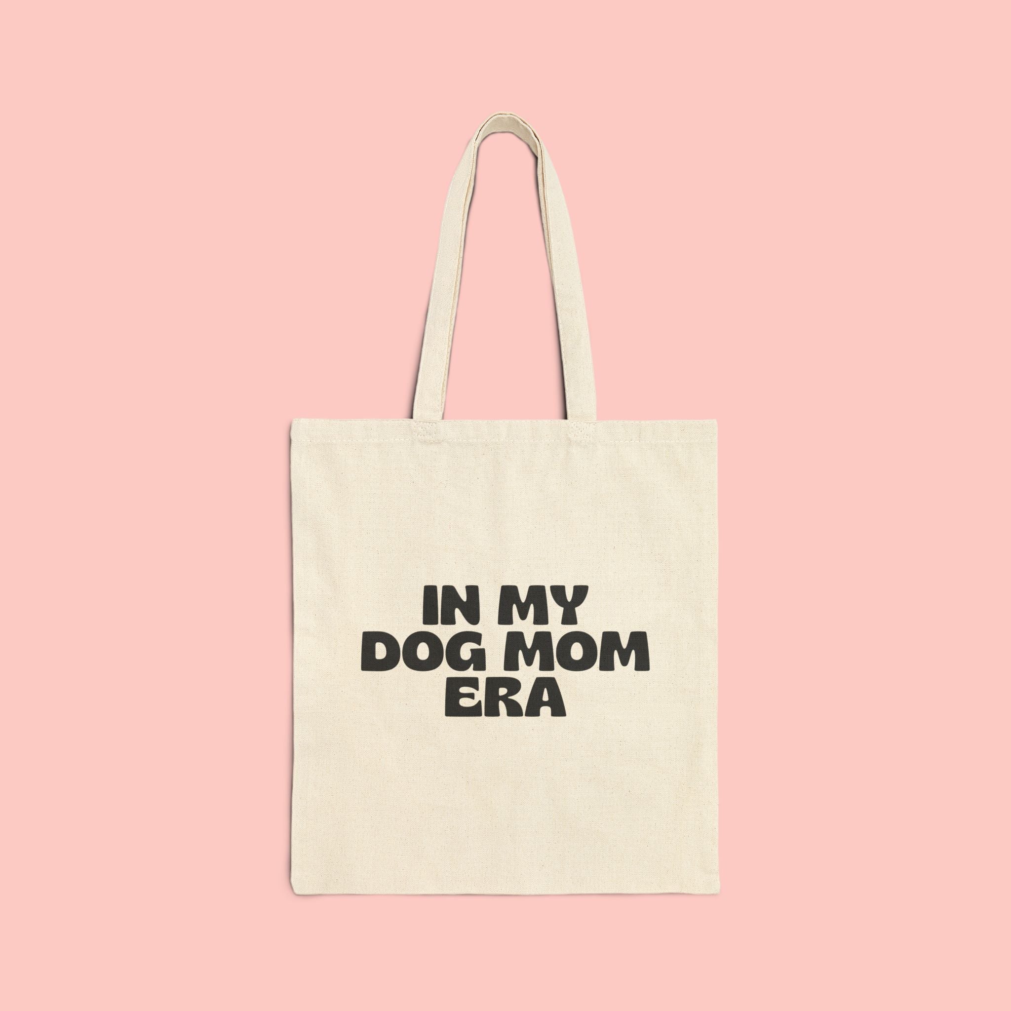 Tote Bag — "In My Dog Mom Era" Canvas Tote for Dog Moms, Reusable Grocery & Everyday Carry