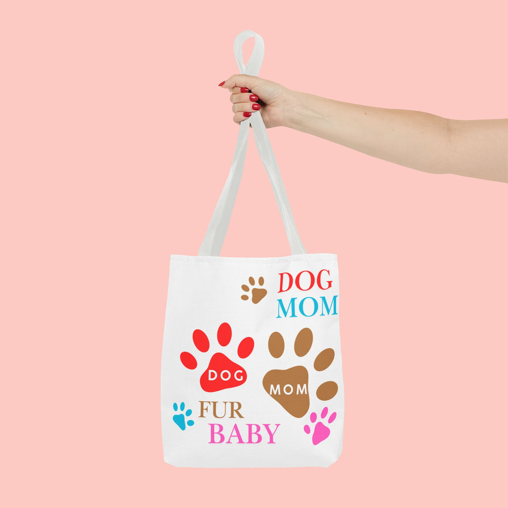 Dog Mom Tote Bag – "Fur Baby" Paw Print AOP Tote
