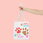 Dog Mom Tote Bag – "Fur Baby" Paw Print AOP Tote