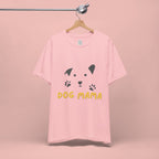 Dog Mama Graphic Tee — Cute Paw Print Dog Face T-Shirt for Dog Lovers